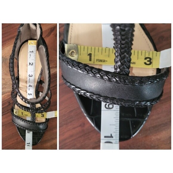 SAM EDELMAN Yordana Sandal Block Heel Braided Ankle Strap Black Women’s Size 9M - Picture 9 of 16